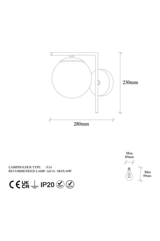 Aplique mural - Cobrizo y blanco - 40 W