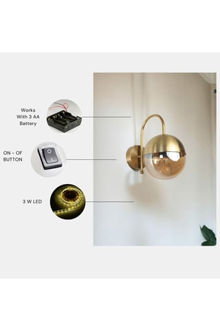 Aplique mural LED Küre - Dorado y blanco - 3 W