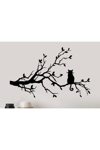 Adorno mural Cat 12 - 80 x 50 cm - Negro