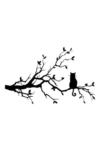 Adorno mural Cat 12 - 80 x 50 cm - Negro