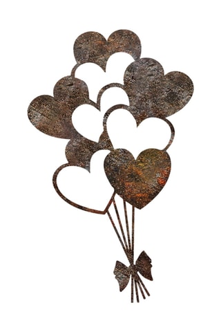 Adorno mural Rusty Heart - Marrón - 21 x 35 cm