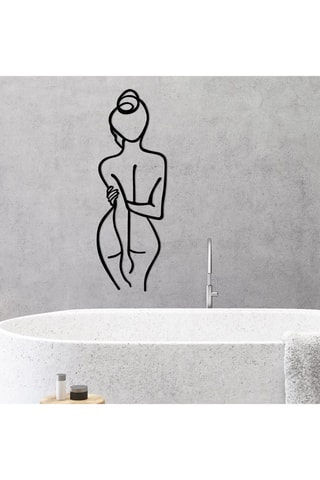 Adorno mural Woman Body - Negro - 26 x 72 cm
