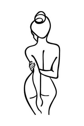 Adorno mural Woman Body - Negro - 26 x 72 cm