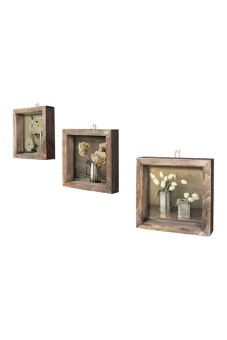 3 cuadros de madera de pino UKZM021