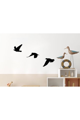 3 adornos murales Oiseaux - 13 x 15 / 9 x 21 / 14 x 20 cm - Negro