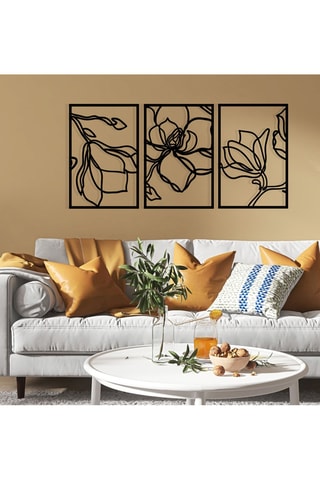 3 adornos murales Adda - Negro - 120 x 56,5 cm