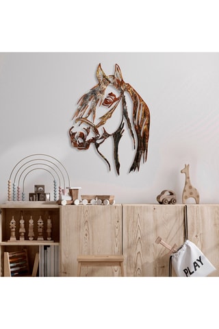 Adorno mural Horse - Rojo teja y amarillo