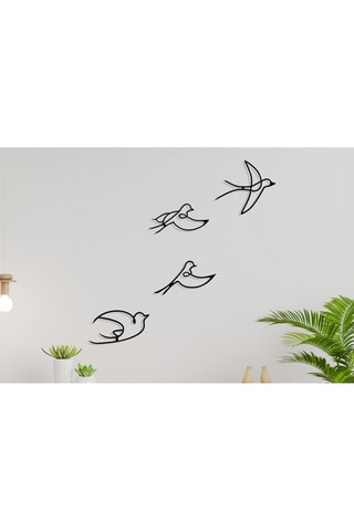 Adorno mural 4 pájaros - Negro - 30 x 16,5 cm - 29 x 16,5 cm - 29 x 14,5 cm - 29 x 26 cm