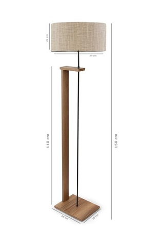 Lampadaire Rose - Doré et blanc - 60 W