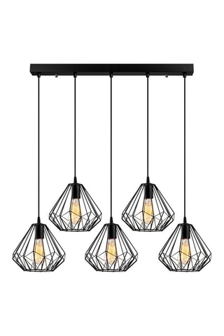 Suspension Diamond - Noir - 5 x 100 W