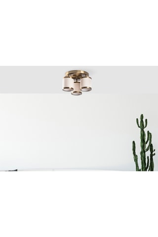 Plafón Way - Blanco y dorado - 3 x 40 W