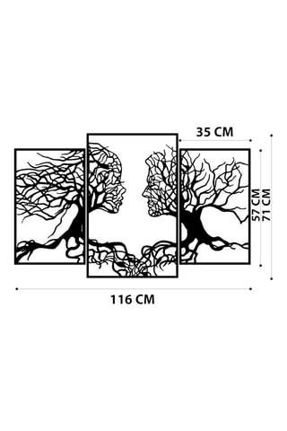 Adorno mural Love Tree - 116 x 71 cm - Negro