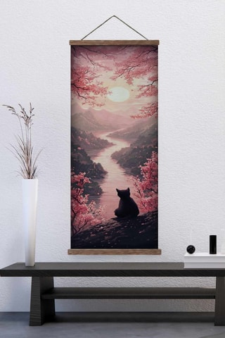 Adorno mural de madera maciza - 30 x 90 x 2 cm - Multicolor