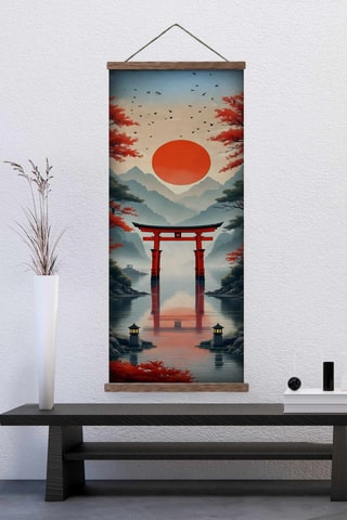 Adorno mural de madera maciza - 40 x 120 x 2 cm - Multicolor