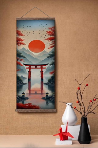 Adorno mural de madera maciza - 40 x 120 x 2 cm - Multicolor