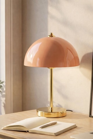 Lámpara de sobremesa - Salmón y dorado - 40 W