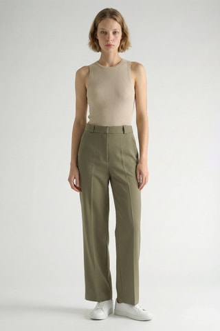 Pantalon wide legs - Kaki