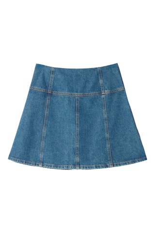 Gonna a trapezio in jeans - Cobalto