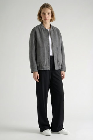 Giubbotto oversize in lana - Grigio
