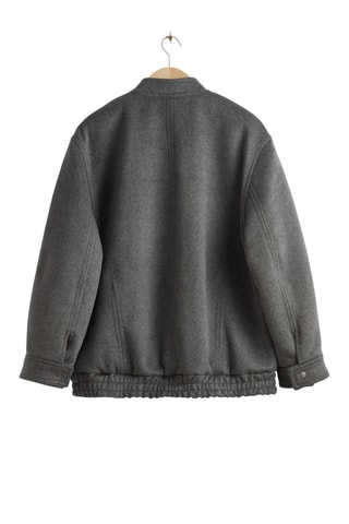Giubbotto oversize in lana - Grigio