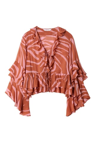 Camicia con volant - Marrone chiaro