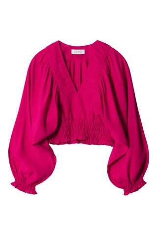 Blusa in lino - Fucsia