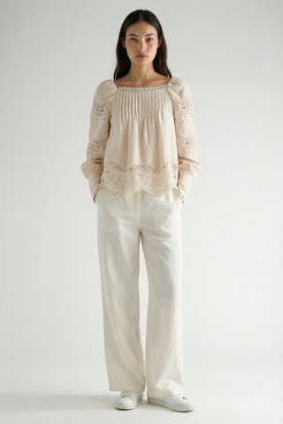 Blusa in ramia - Ecrù