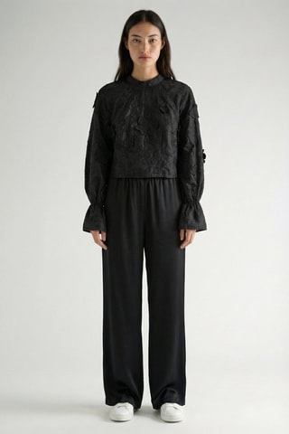 Blusa in ramia - Nero