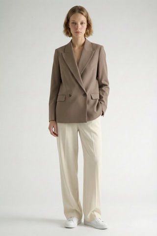 Blazer relaxed in lana - Beige