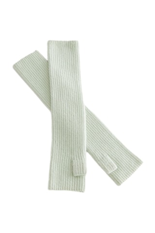 Mezziguanti in lana e cashmere - Verde chiaro