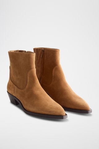 Stivaletti in pelle scamosciata - Beige