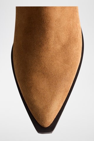 Stivaletti in pelle scamosciata - Beige
