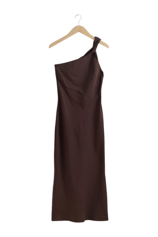 Abito asimmetrico in lino - Marrone
