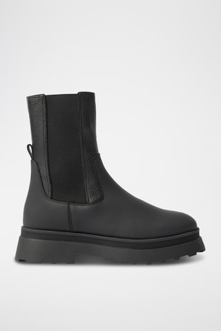 Stivaletti Beatles platform in pelle - Nero
