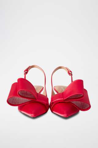 Décolleté in pelle - Rosso