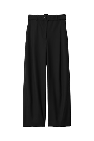 Pantaloni relaxed in lana - Nero
