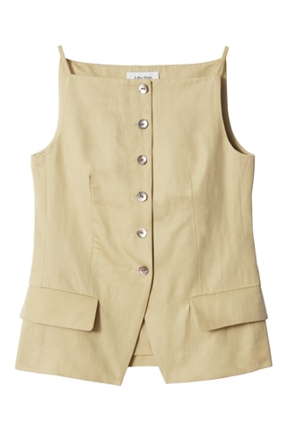 Top in lino - Giallo