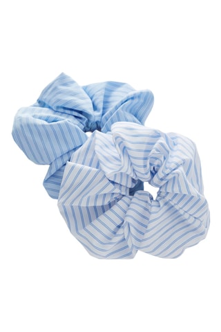 2 scrunchie - Bianco e blu
