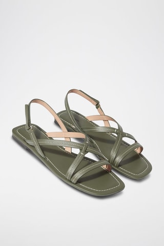 Sandali in pelle - Kaki