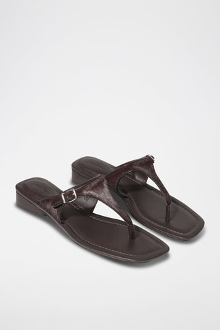 Sandali in pelle - Marrone scuro