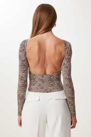 Top - Noir, beige et marron