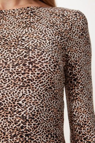 Top - Noir, beige et marron
