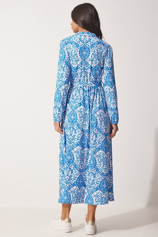 Robe midi - Bleu