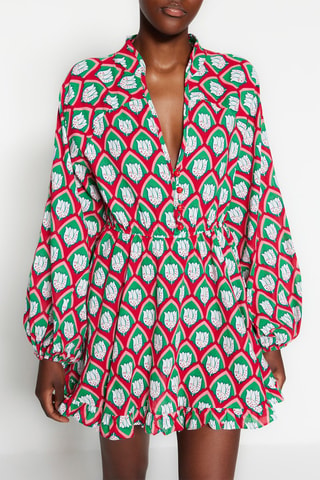 Robe patineuse - Rouge et vert