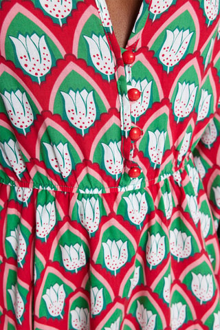 Robe patineuse - Rouge et vert