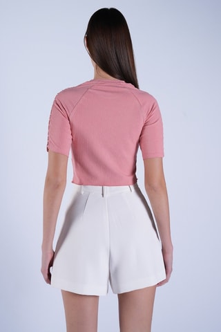 Top - Blanc et rose