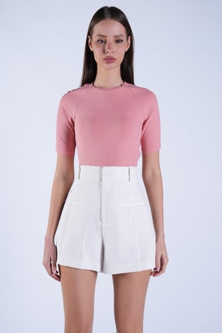 Top - Blanc et rose