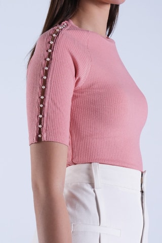 Top - Blanc et rose