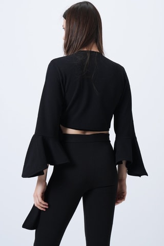 Crop top portefeuille - Noir