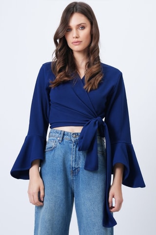 Crop top portefeuille - Bleu